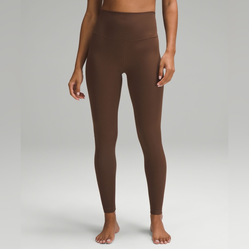 NWT Lululemon Align Leggings Ribbed 28 inch Java brown